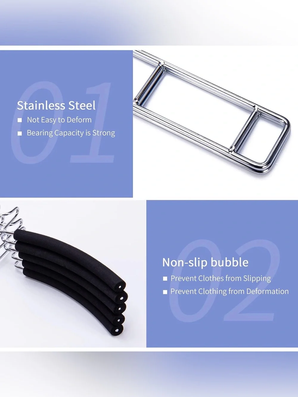 2 Pack 5 Tier Space Saving Closet Hangers Non Slip Foam Metal Organizer